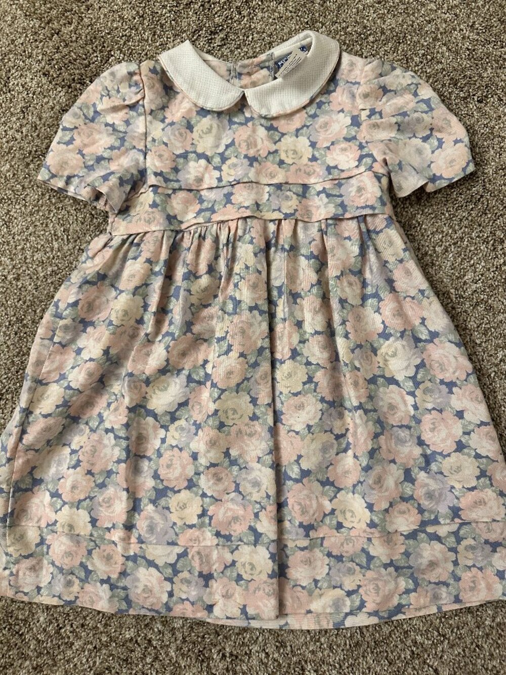 FLORAL Vintage POLLY FLINDERS Church Easter Spring Dress 4T peter pan collar